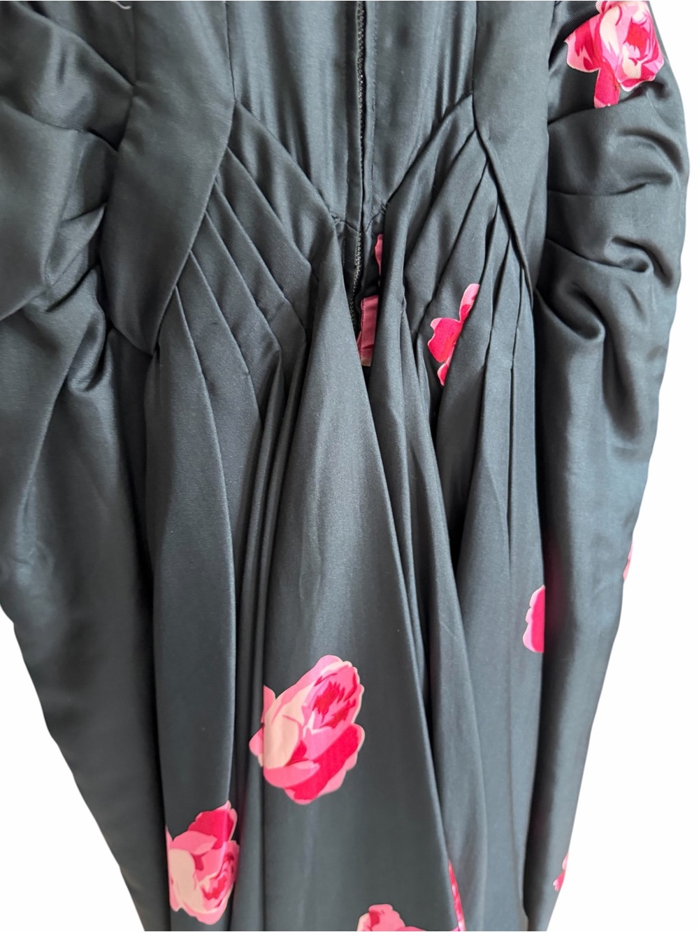 VINTAGE 60s THE FRENCH SHOP Cocktail SIlk Sculptural Draped Pin Up Dress S - Picture 6 of 16